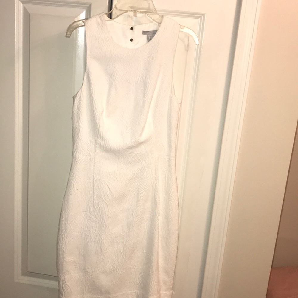 White Dress with Partial Cut Out Back